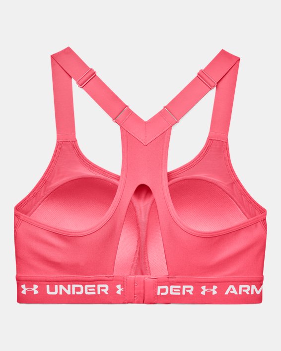 Women's Armour® High Crossback Sports Bra in Pink image number 9